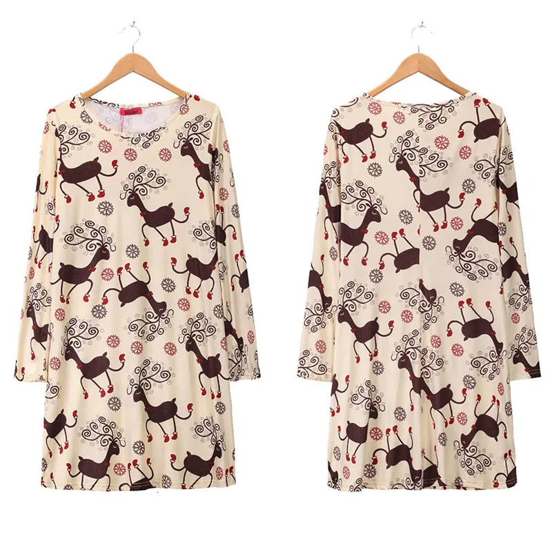 Платье размера плюс XL осеннее женское платье повседневное рождественское с