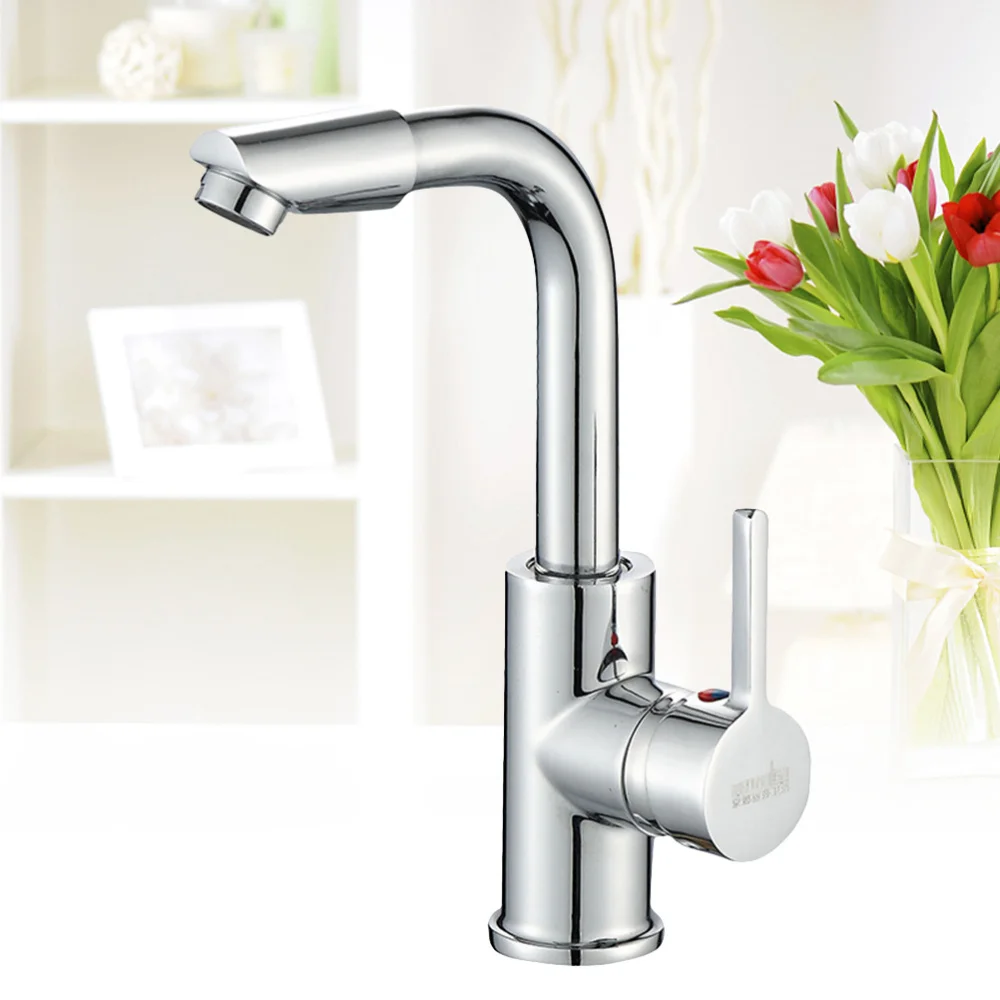 

360 Degree Rotation Basin Single Hole Faucet Bathroom Cabinet Wash Basin Hot And Cold Mixing Tap