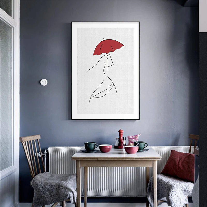 Париж современная леди предпочтения красный минимализм линии художественная