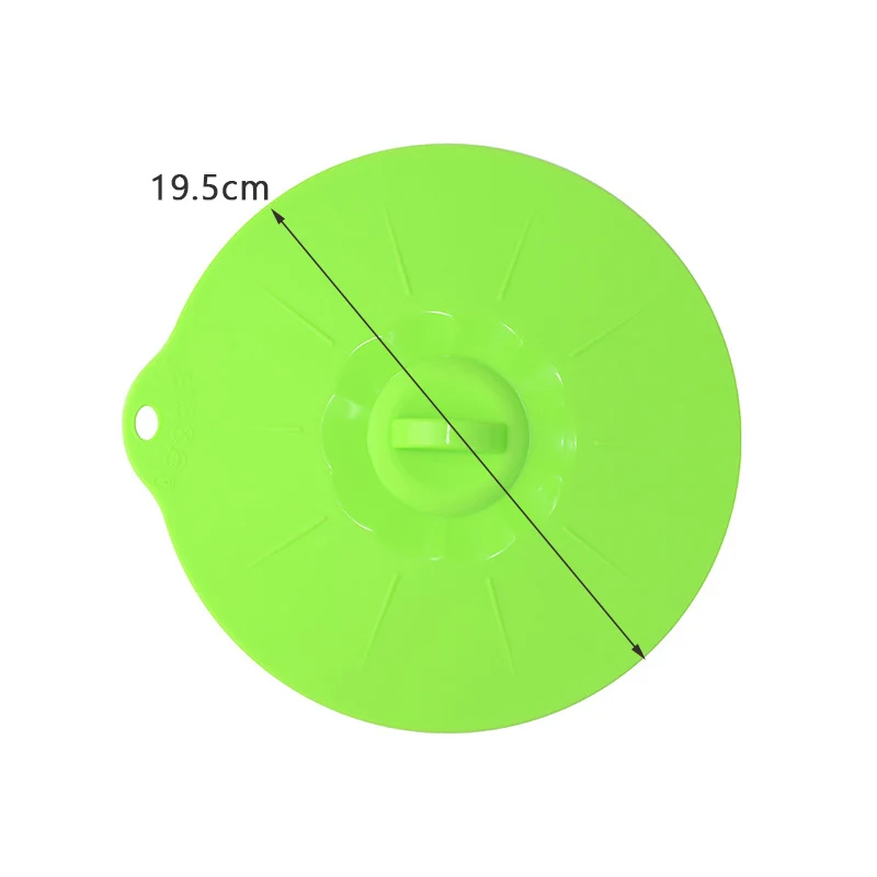 19.5cm Green Мульти-Функция силиконовый выкипает крышкой разлива сохранение посуда набор посуды стеклянная крышка печи сейф с вместо того, чтобы Пластик Обёрточная бумага Пособия по кулинарии инструменты - Цвет: 19.5cm Green