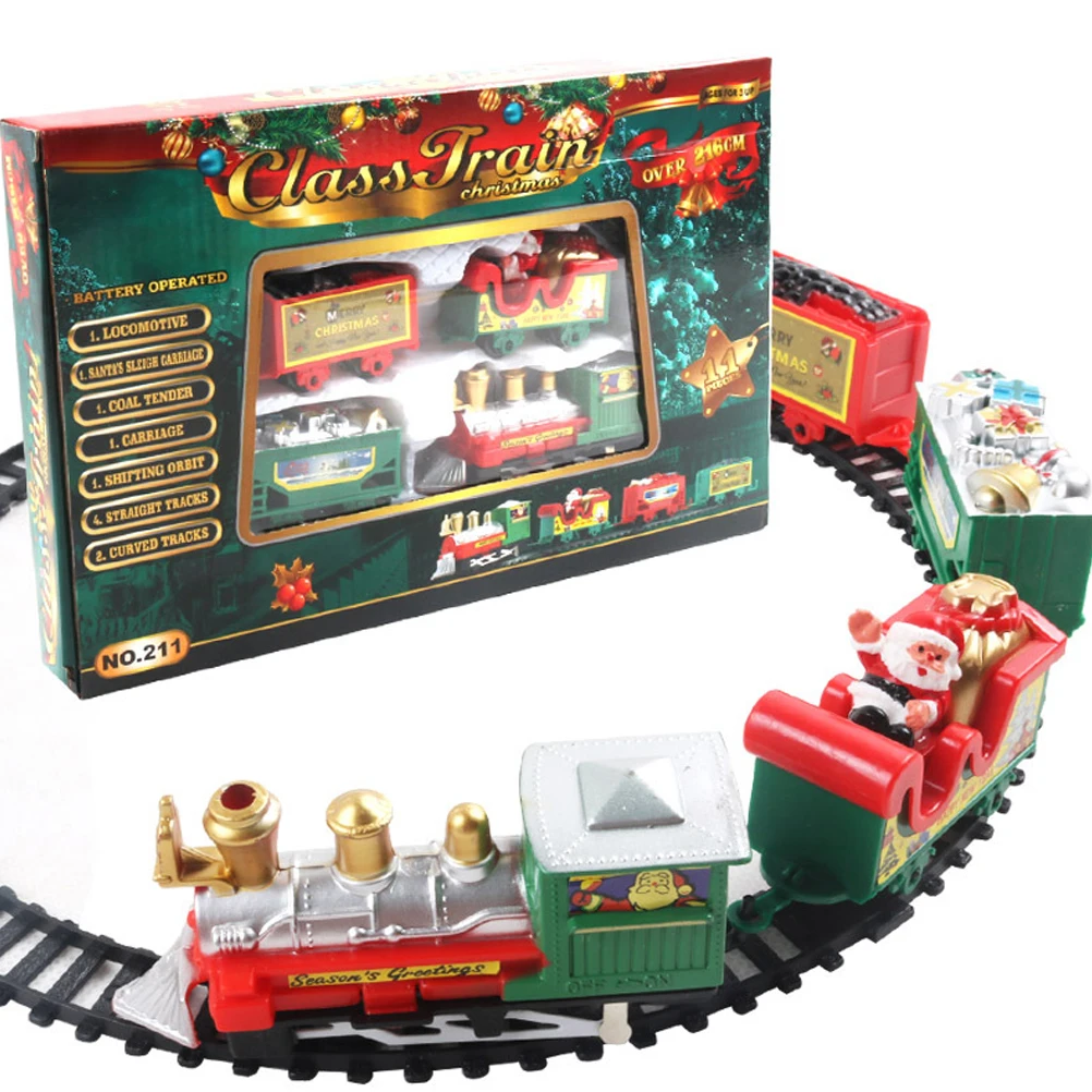 

Christmas Electric Train Set for Children Electric Railway Train Set Santa Claus Train Party Home Xmas Tree Decoration