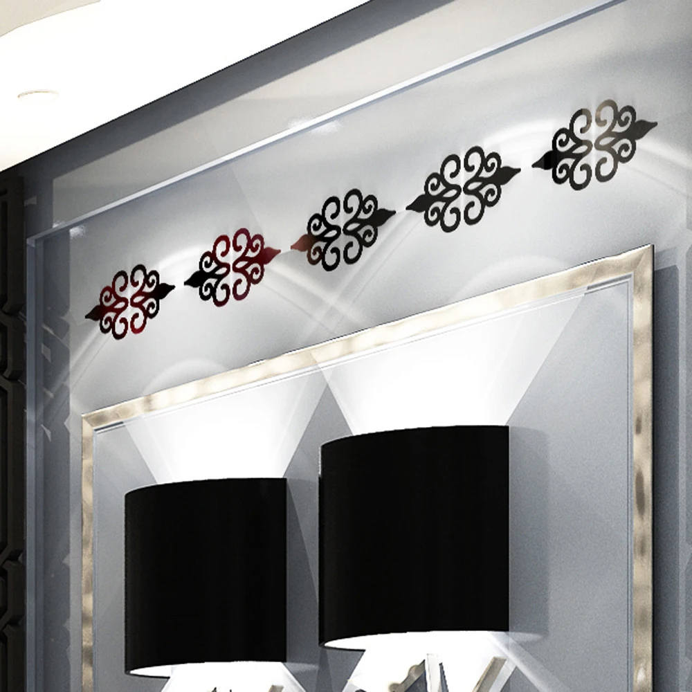 Waterproof 3D Acrylic Mirror Wall Stickers DIY Home Decor Skirting Line Wall Art image 5
