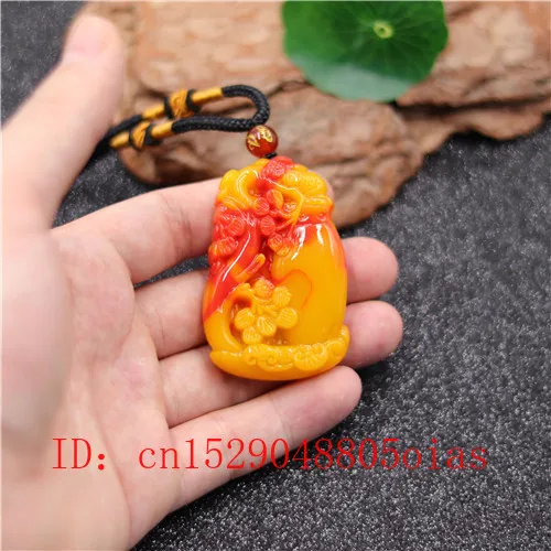 Натуральный красный желтый Нефритовый камень сосновая ваза кулон ожерелье