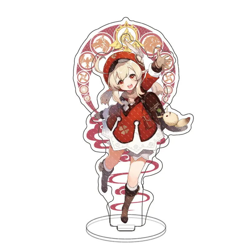 

Anime Genshin Impact Mondstadt Theme Wendi Klee Acrylic Figure Stand Model Plate Desk Decor Standing Sign Keychain Xmas Gifts