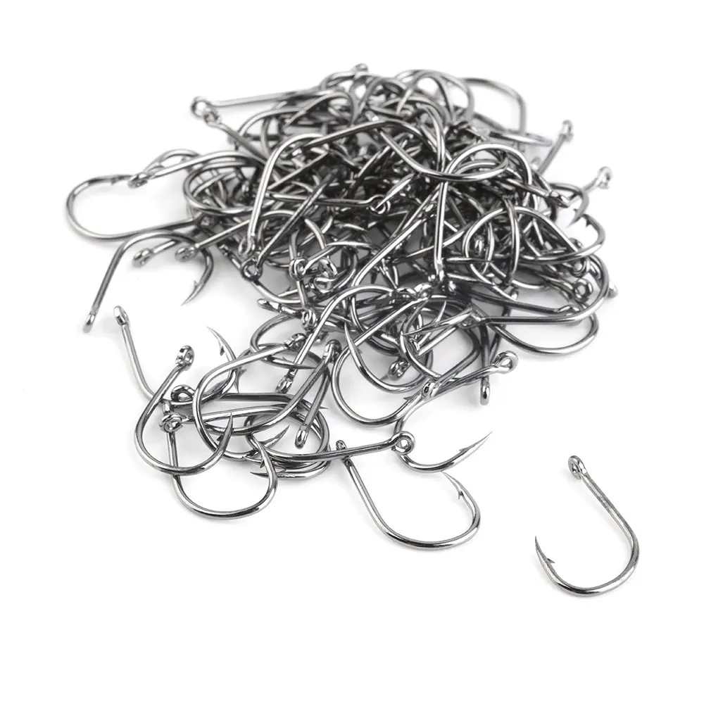 

100pcs Fishing Hook Bait Barb Fishhook Lure Tackle With Box Size 4/6/8/10/12 Best Seller