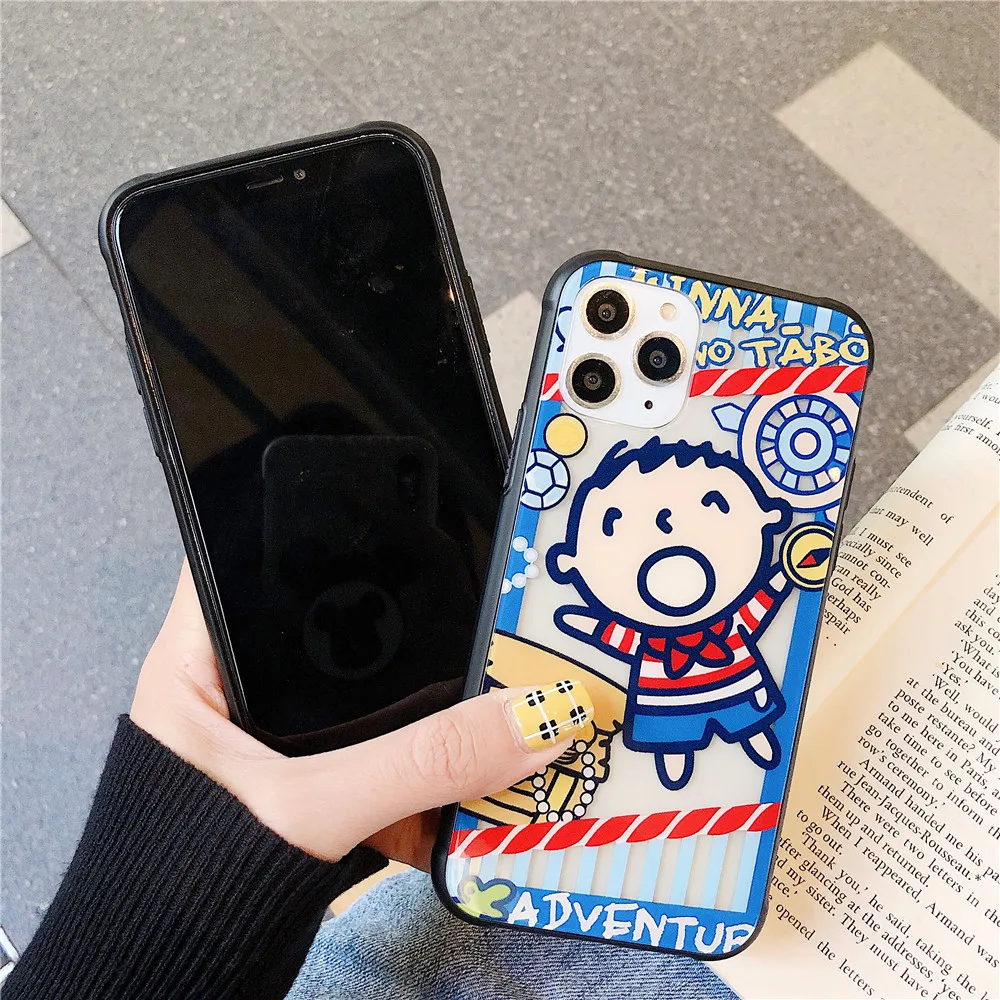 Чехол для телефона из закаленного стекла с японским аниме Minna No Tabo iPhone 12pro Max 11 7 8 plus