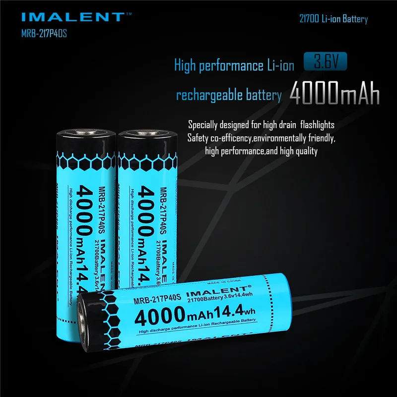 

IMALENT Rechargeable Li-ion Battery 3.6V 100% New Original Accumulators Lithium 4000mAH 21700 batteries For MS06 MS08 R60C RS50