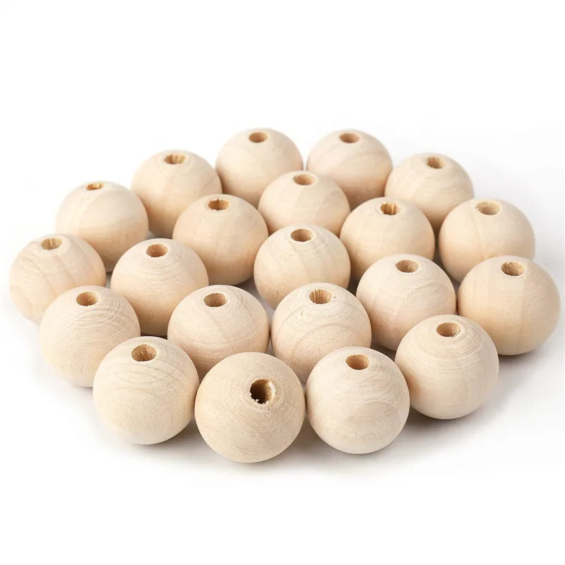 

40pcs 14mm Natural Wood Beads Unfinished Round Wooden Loose Beads Wood Spacer Beads for Craft Making