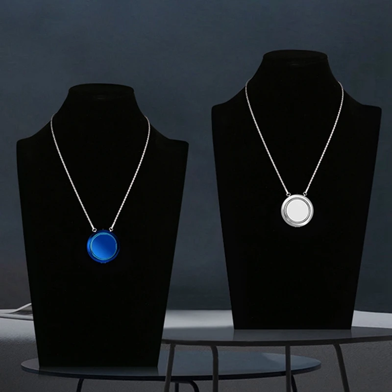 

2 Pcs Wearable Air Purifier USB Portable Personal Necklace Negative Ion Air Purifier Air Freshener Silver & Blue