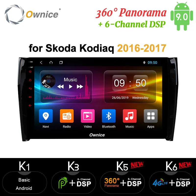 Ownice DSP 10 1 &quotAndroid 9 0 Octa Core 2 Гб RAM автомобильный dvd gps поддержка 4G SIM RDS DAB + Carplay для Skoda