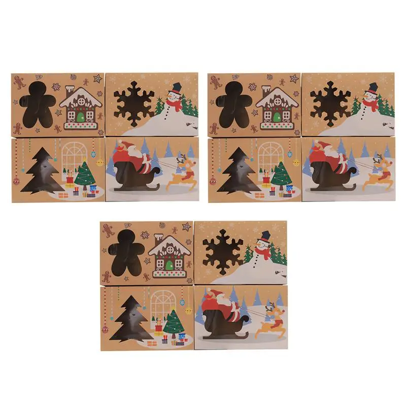 

12 шт., рождественские коробки для упаковки