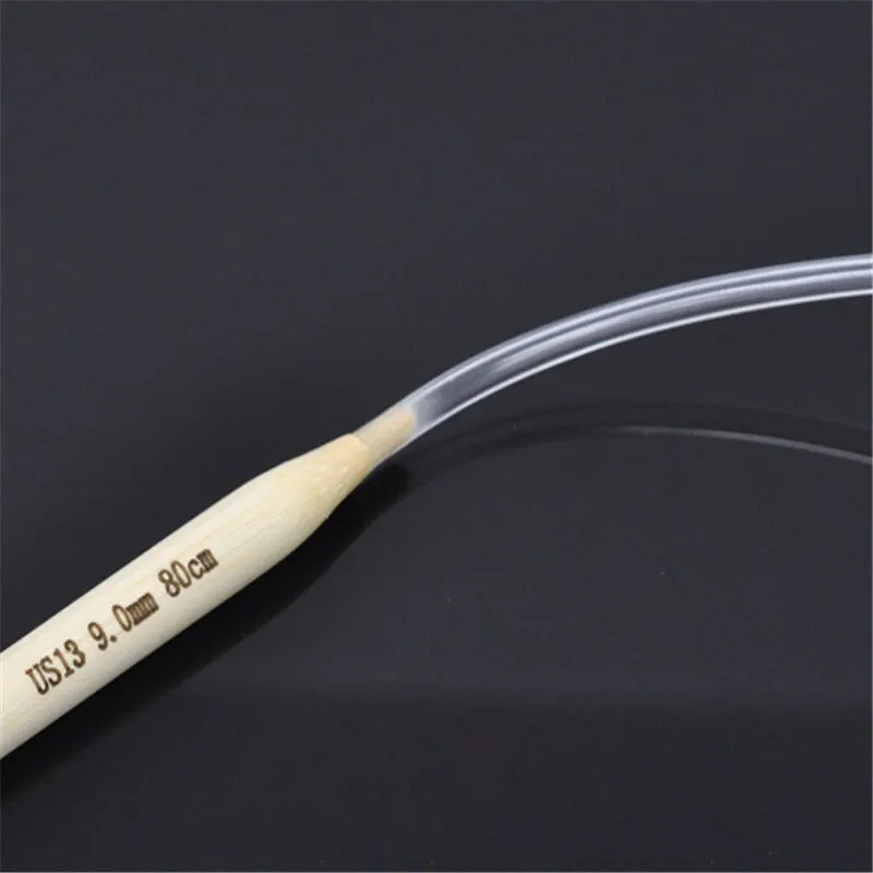 

(US13 9.0mm) Tube Circular Carbonized Bamboo Circular Knitting Needles 80cm Crochet Hooks Set Sewing Weave Yarn Craft Tools