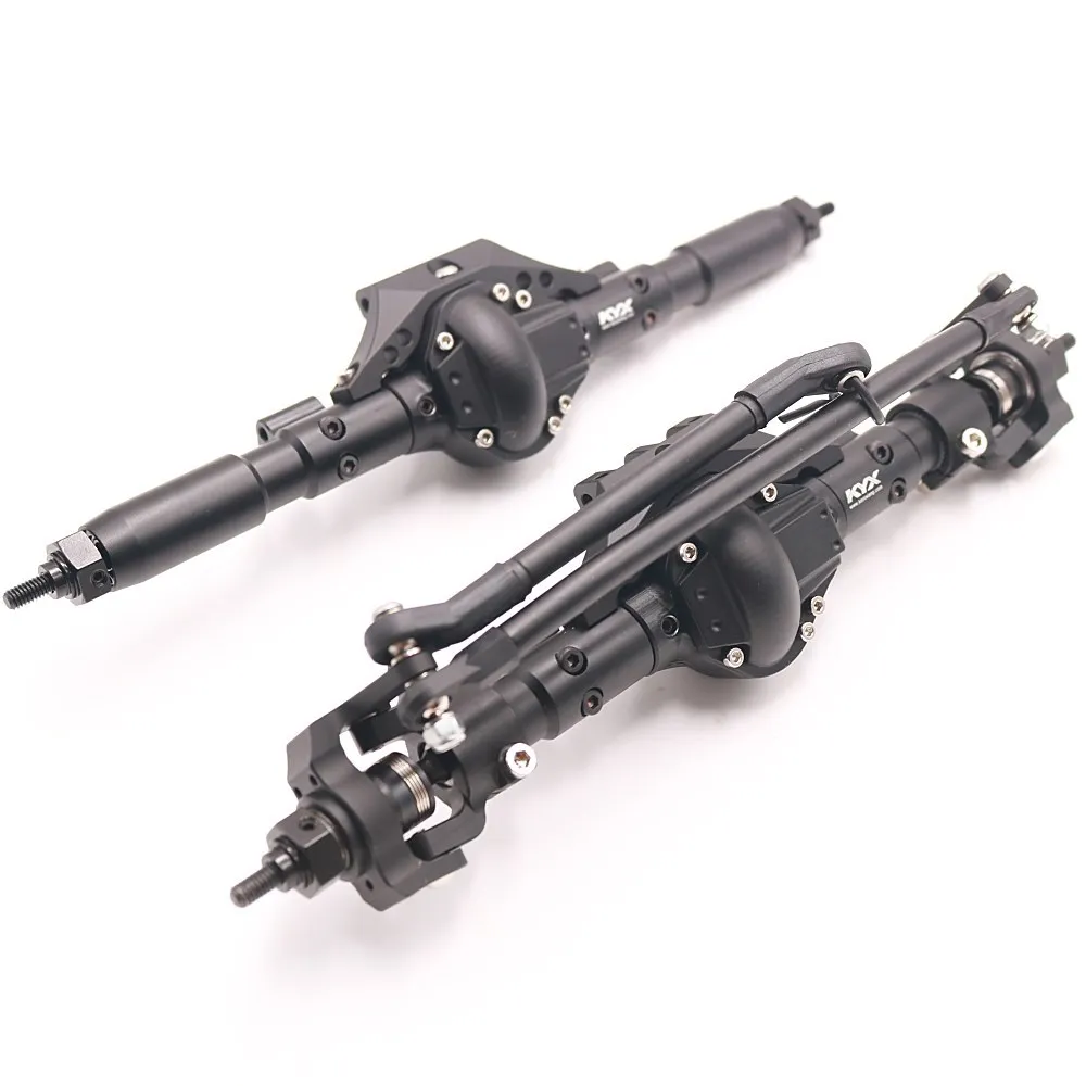 Black KYX Racing CNC Alloy Front Rear Axle Set for 1/10 RC Crawler Car Axial SCX10 II 90046 - Цвет: Black