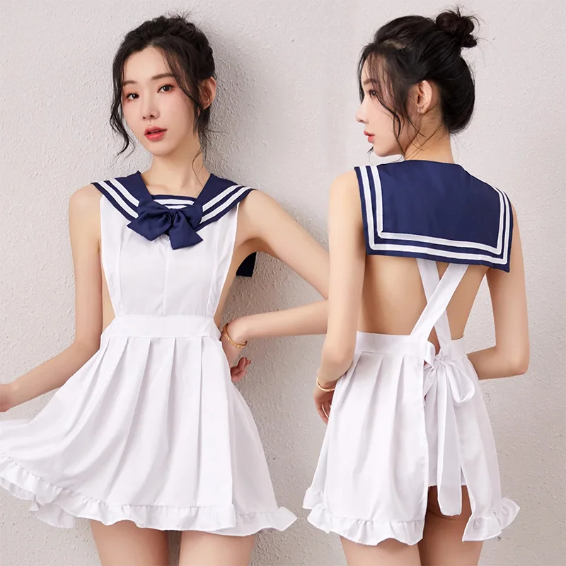 

Женское сексуальное Эротическое белье для косплея, костюм горничной для студента, соблазнительная униформа, топ, рубашка, платье Babydoll, стра...