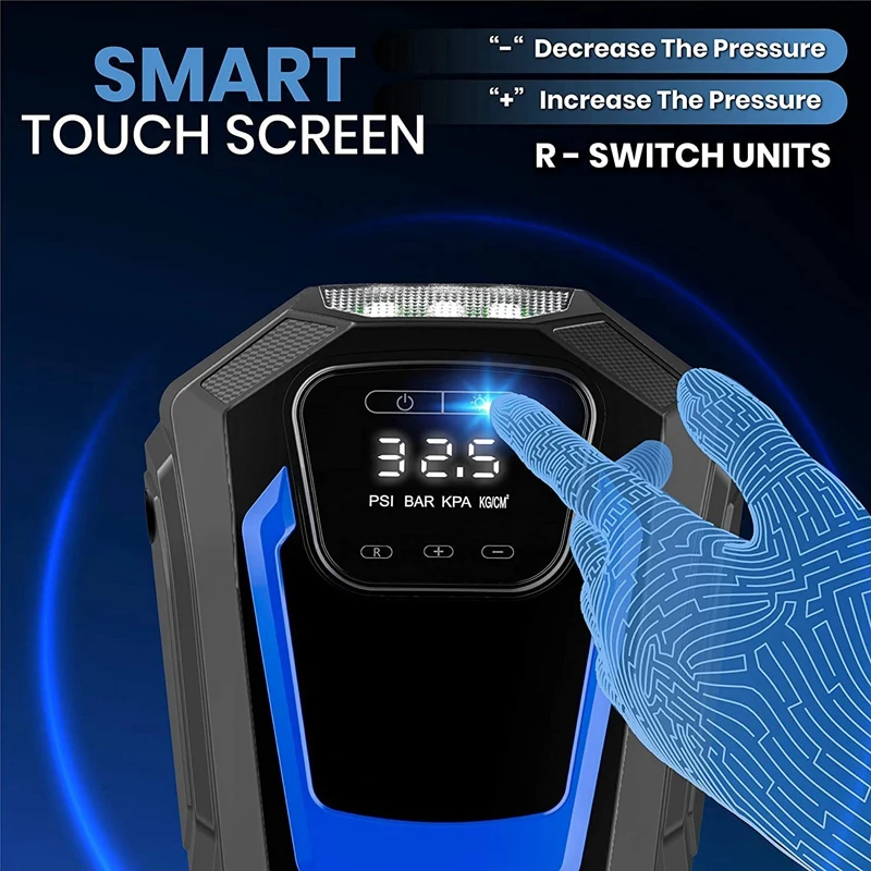 Precio Inflador De Neumáticos Portátil Para Coche, Bomba De Aire Digital Con Pantalla Táctil, 12V, Apagado Automático