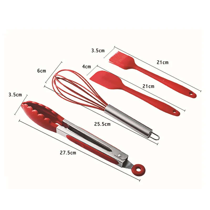

10-piece Silicone Kitchenware Set Non-stick Cookware Cooking Tools Spoon Spatula Ladle Eggbeater Tools Baking Kitchen Utensils