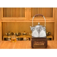 silver pot 999 sterling silver handmade tea set japanese retro teapot kettle home tea ceremony kungfu tea set 1200ml
