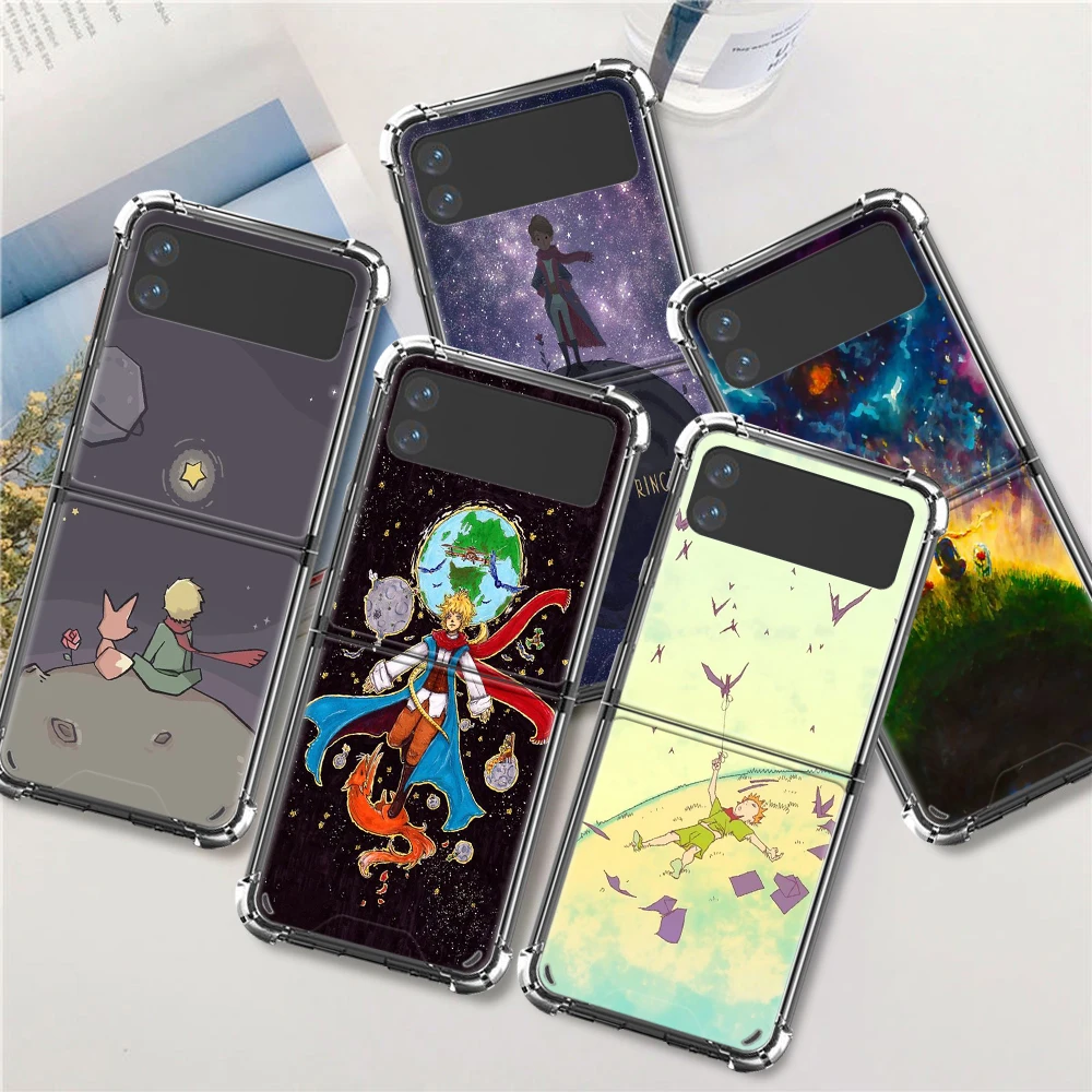 

The Little Prince And The Fox Capa For Samsung Galaxy Z Flip 3 5G Case Airbag Clear TPU Cover Transparent Cell Phone Funda