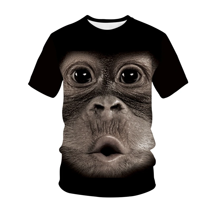 Новинка Забавные футболки с 3D принтом обезьяны и гориллы уличная одежда для