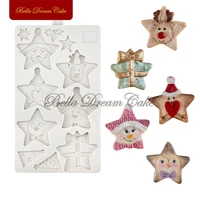 %e2%80%8bchristmas stars silicone mold chocolate fondant gumpaste mould handmade sugarcraft clay moulds cake decorating tools bakeware
