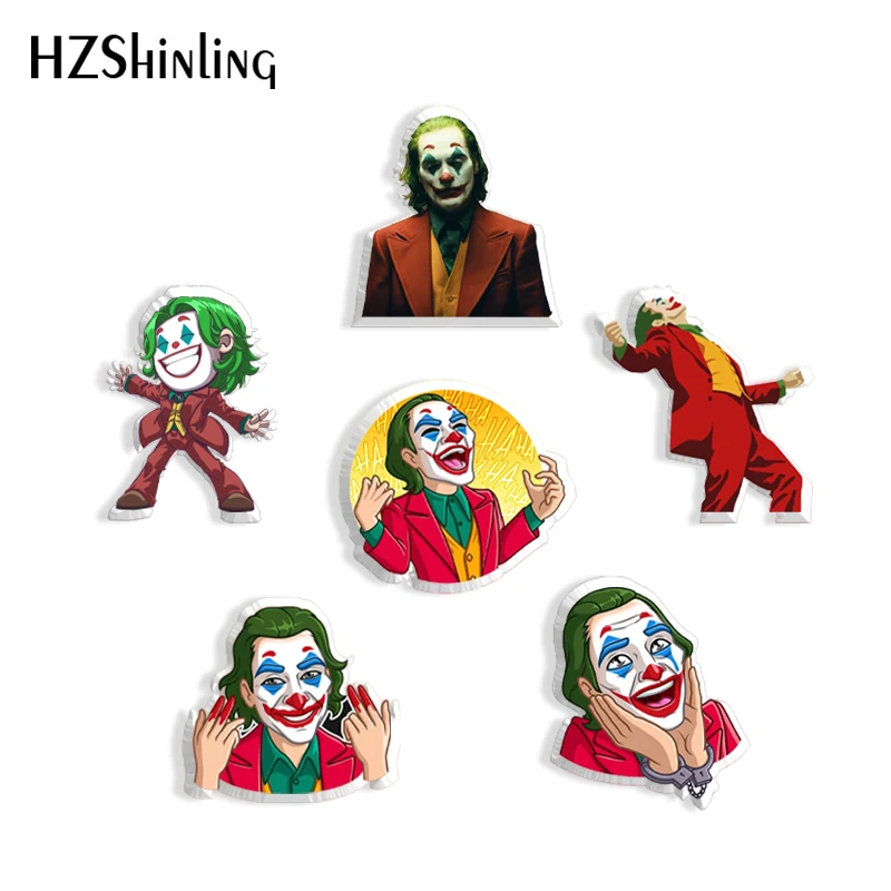 Броши из эпоксидной смолы и акрила с узором Джокера украшения для сумок Декор |