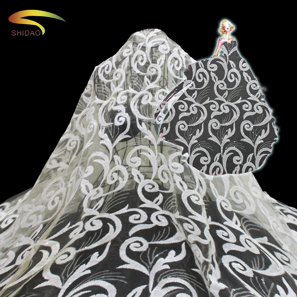 

Shidao eco friendly organic lace embroidery materials