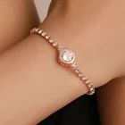 Женский Регулируемый браслет-цепочка Goth, золотистый регулируемый браслет-слайдер с кристаллами, блестящая Роза