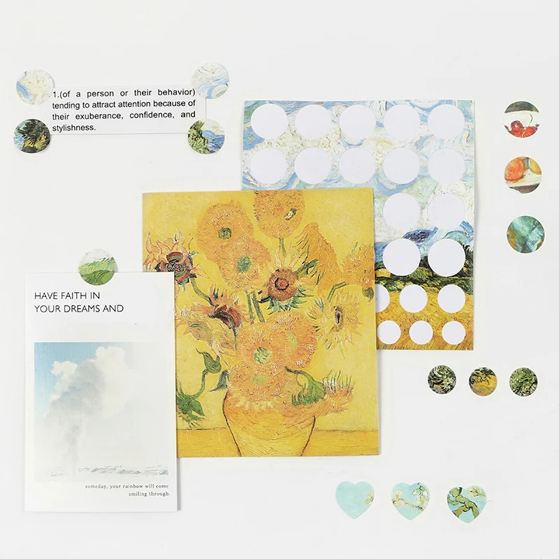 

12pcs/LOT artist Gallery series Creative decoration DIY self adhesive paper stickers