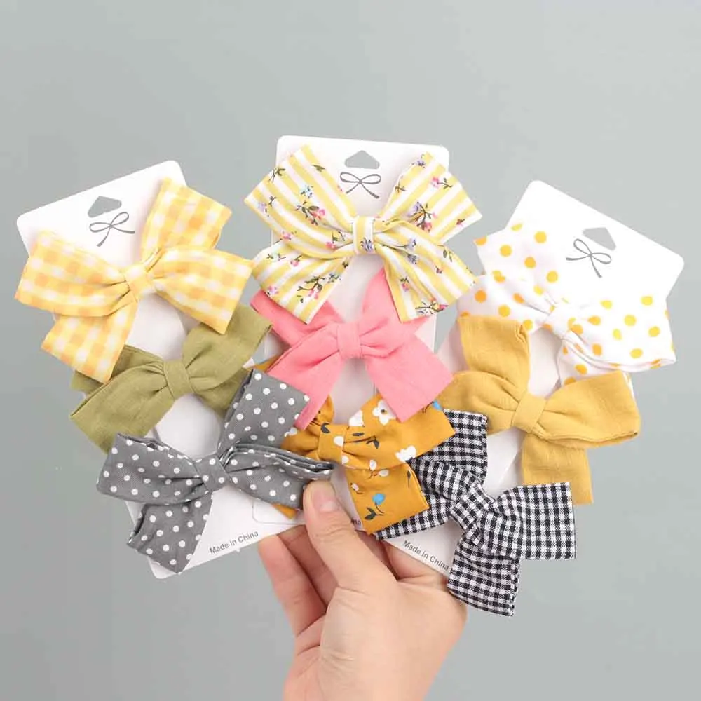 

2/3PCS Hair Clips Set Baby Cotton Bow Summer Flower Hairpins Barrettes Hairclips Girls Headdress Kids Gift