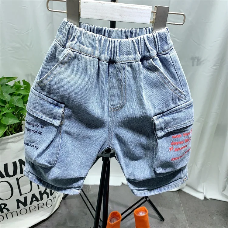 2021 Boys Denim Shorts Baby Boy Knee Length Pants 2-7 Years Kids Summer Casual Jeans Children's Cowboy Short Pants