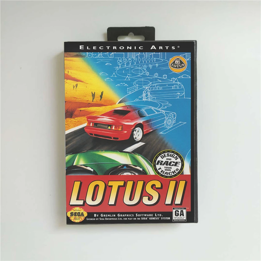 Lotus II 2-крышка США с розничной коробкой 16 бит MD игровая карта для Sega Megadrive Genesis