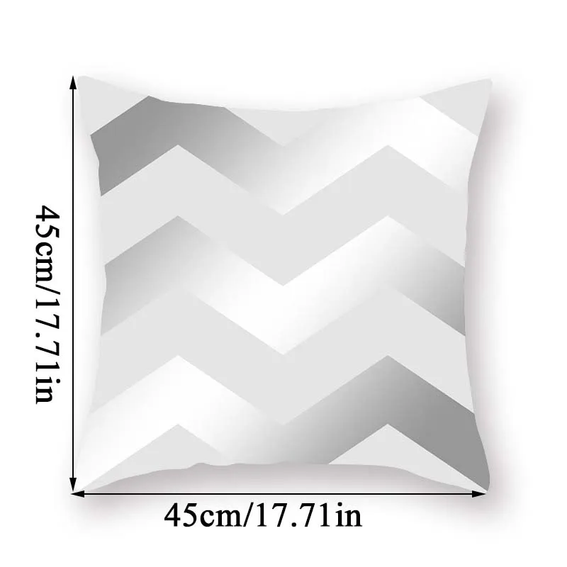 

Polyester Cushion Cover Silver Grey Geometric Pillow Cover Pillowcase Bedroom Car Office Decoration Sofa Pillow Seat