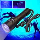 395 нм Светодиодный УФ фонарь для дайвинга мощный 3 Вт ультрафиолетовые лучи Подводный фонарь 50 м фонарь с задним шнуром