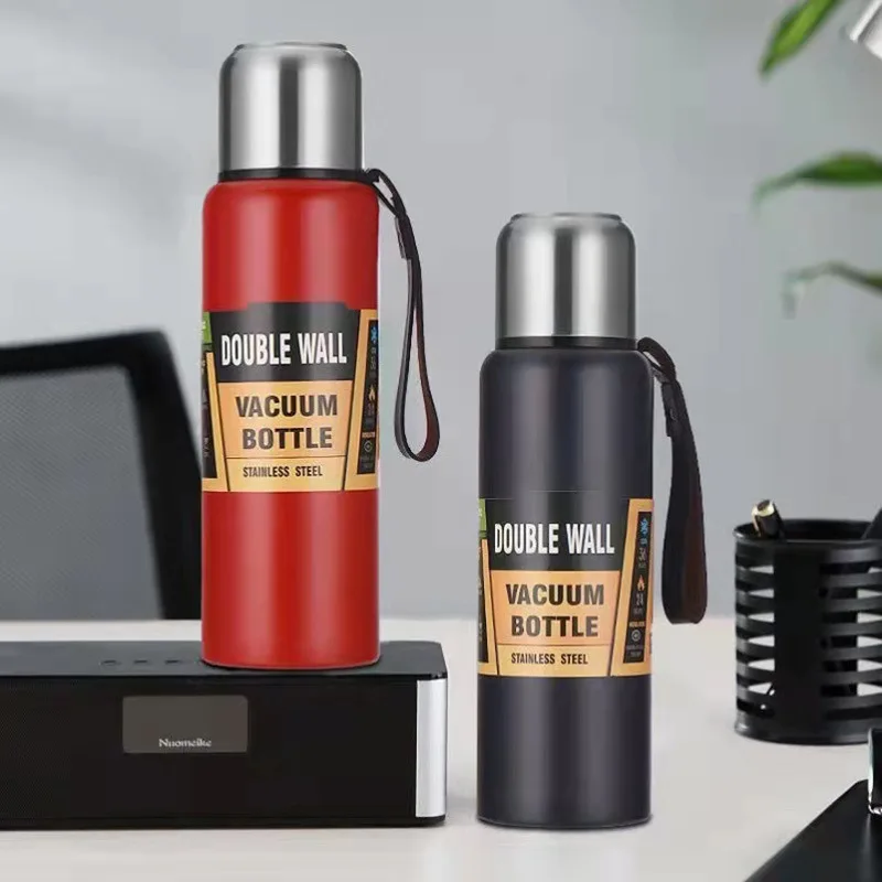 

500/1000ml Large Capacity Stainless Steel Thermos Portable Vacuum Flask Insulated Tumbler with Rope Thermo Bottle Hydro Flask