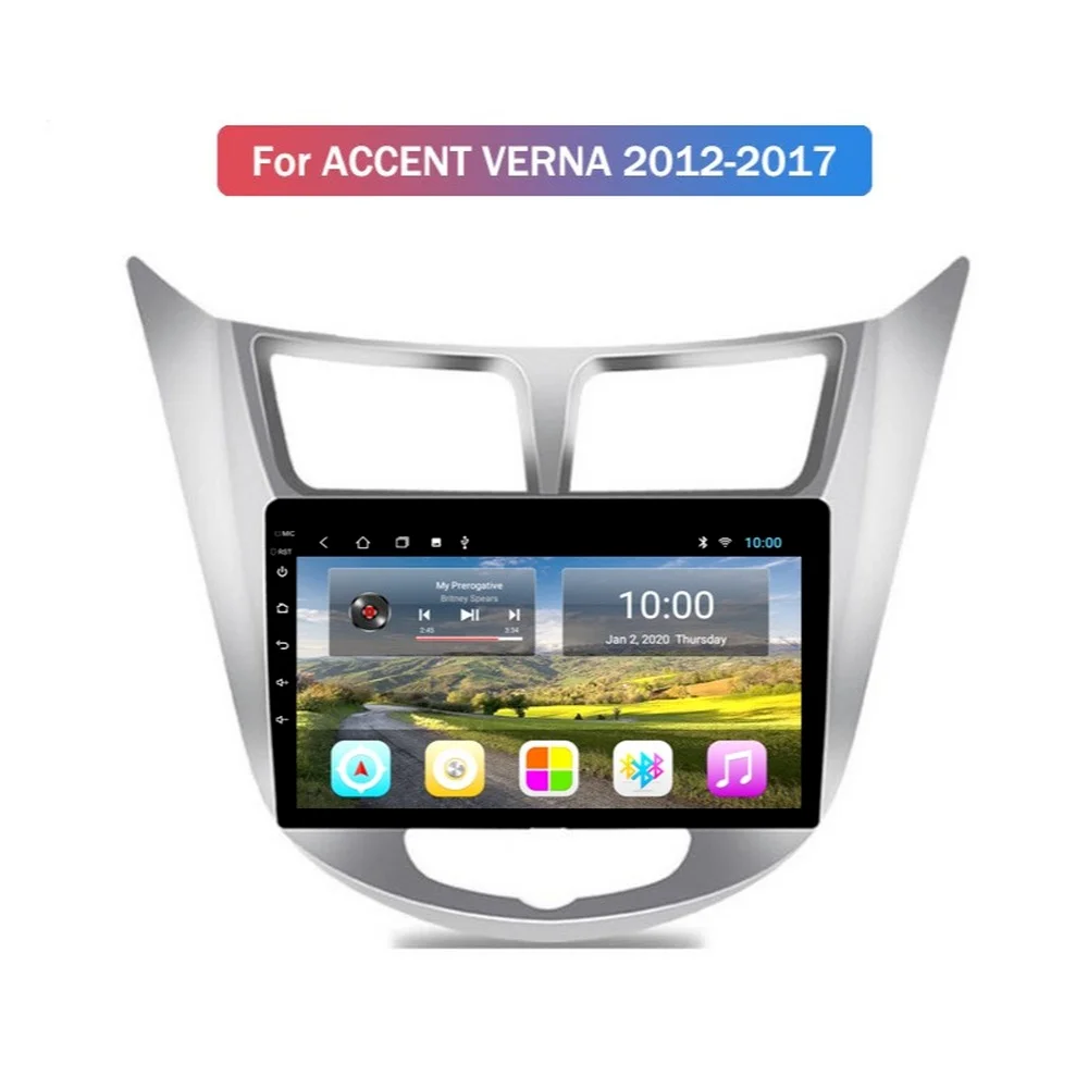 Автомобильный мультимедийный плеер Android 10 0 для Hyundai Verna/Accent/Solaris 2011-Автомобильный