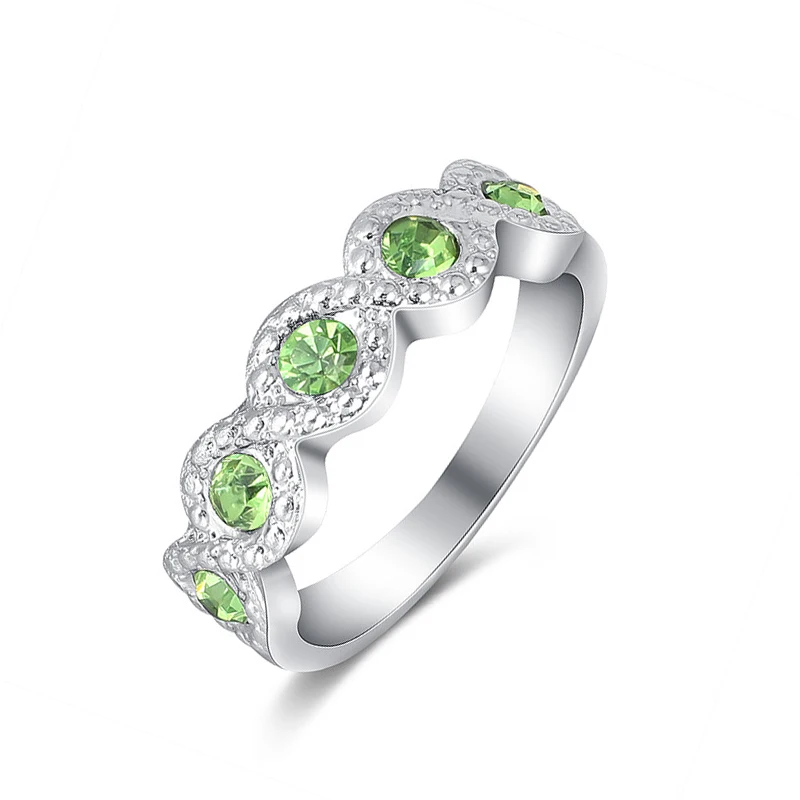 Женское Обручальное кольцо с цирконом серебряным покрытием | Украшения и