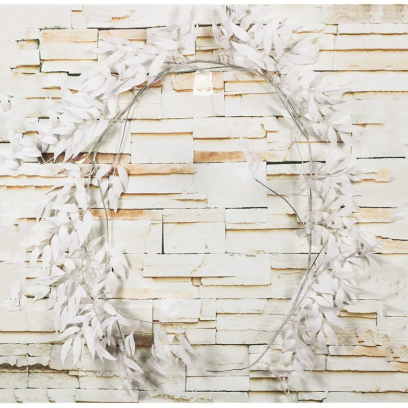 

Simulation Wicker Green Leaf Willow Decoration Sugar Cane Wedding Set Decorative Plant Vine Leaves Artificial Flowers