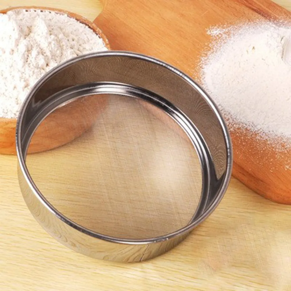 

1PC Stainless Steel Flour Sieve Colander Fine Mesh Oil Strainer Sifter Filter Sugar Mesh Sieve Baking Sieve Strainer