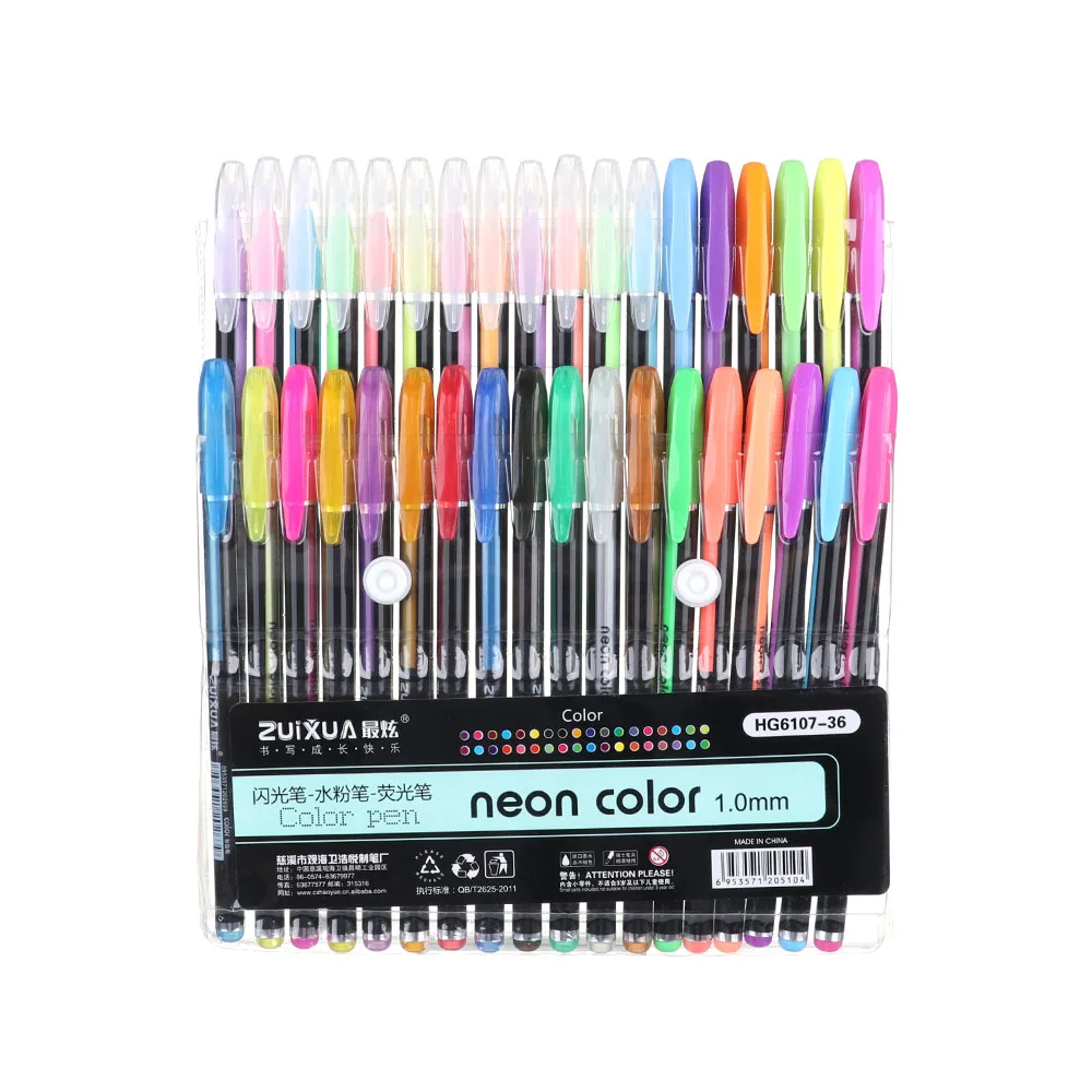 3-36color Flash pen 12/18/24/36/48 шт./упак. креативный флеш-набор гелевых ручек яркий гелевая ручка для нанесения хайлайтера журналы, чтобы привлечь художественный Маркер для белой доски "сделай сам" рисунков в виде ручки - Цвет: 3-36color Flash pen