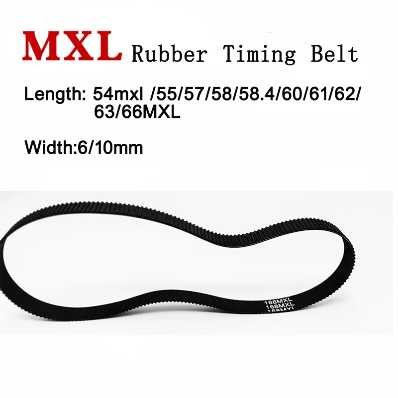 

5pieces MXL Rubber Timing Belt Synchronous Drive Belts 54mxl /55/57/58/58.4/60/61/62/63/66MXL Trapezoidal Small Toothed