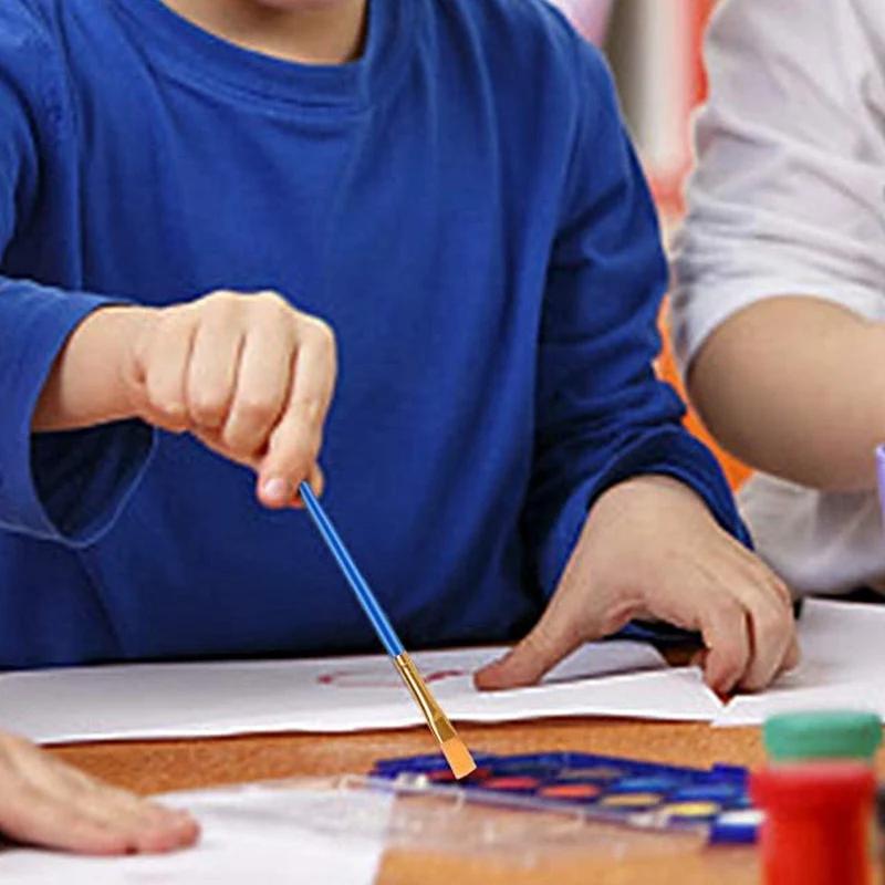 

60 PCS Flat Paint Brushes Set with Nylon Hair Art Painting Oil Watercolor Painting for Kids,Students,Starter,Adults