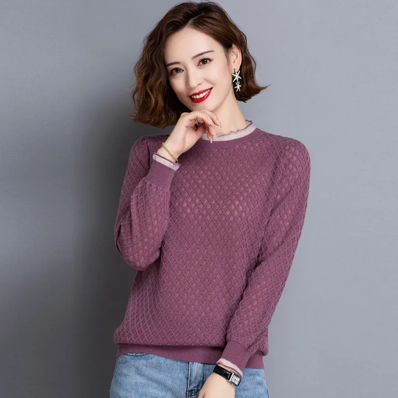 

Sweater Women Jumper 2021 Loose Long Sleeve Knitted Pullover Sweater white