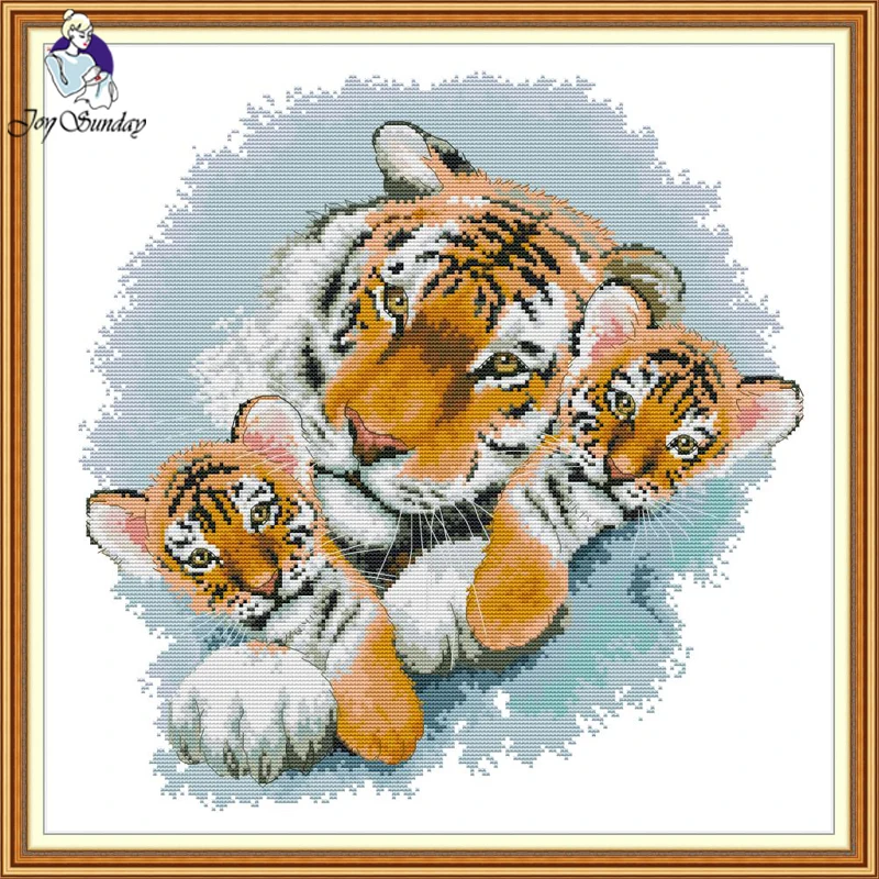 

Joy Sunday,Tiger,cross stitch embroidery kit,Cartoon cross stitch pattern,cross stitch needlework,Animal pattern crossstitch kit