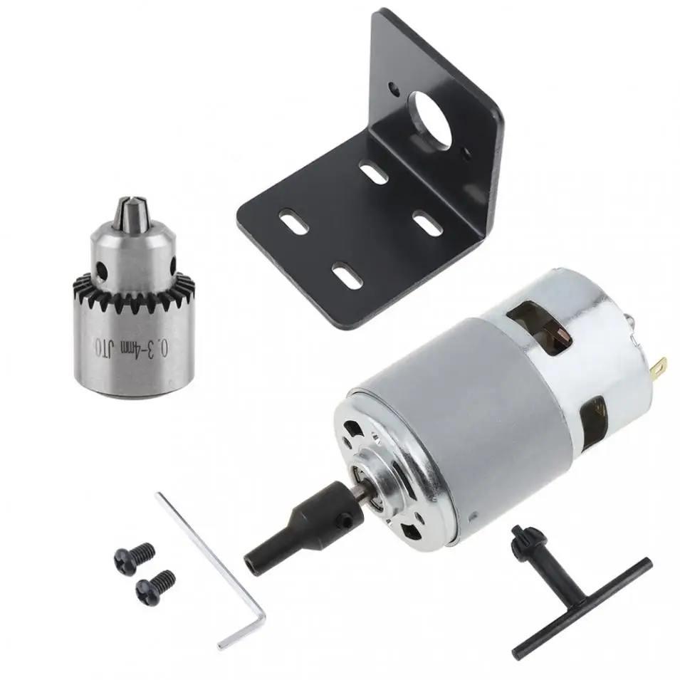 12V-24V 775 шариковый двигатель небольшая скамья дрель с патроном JTO и монтажным