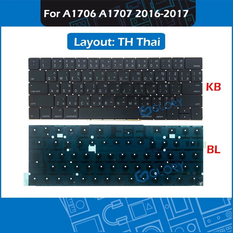 

2016 2017 ноутбук A1706 A1707 ภาษาภาษาภาษาภาษาภาษาภาษาтайская клавиатура с подсветкой для Macbook Pro Retina 13 "15" клавиатуры с подсветкой