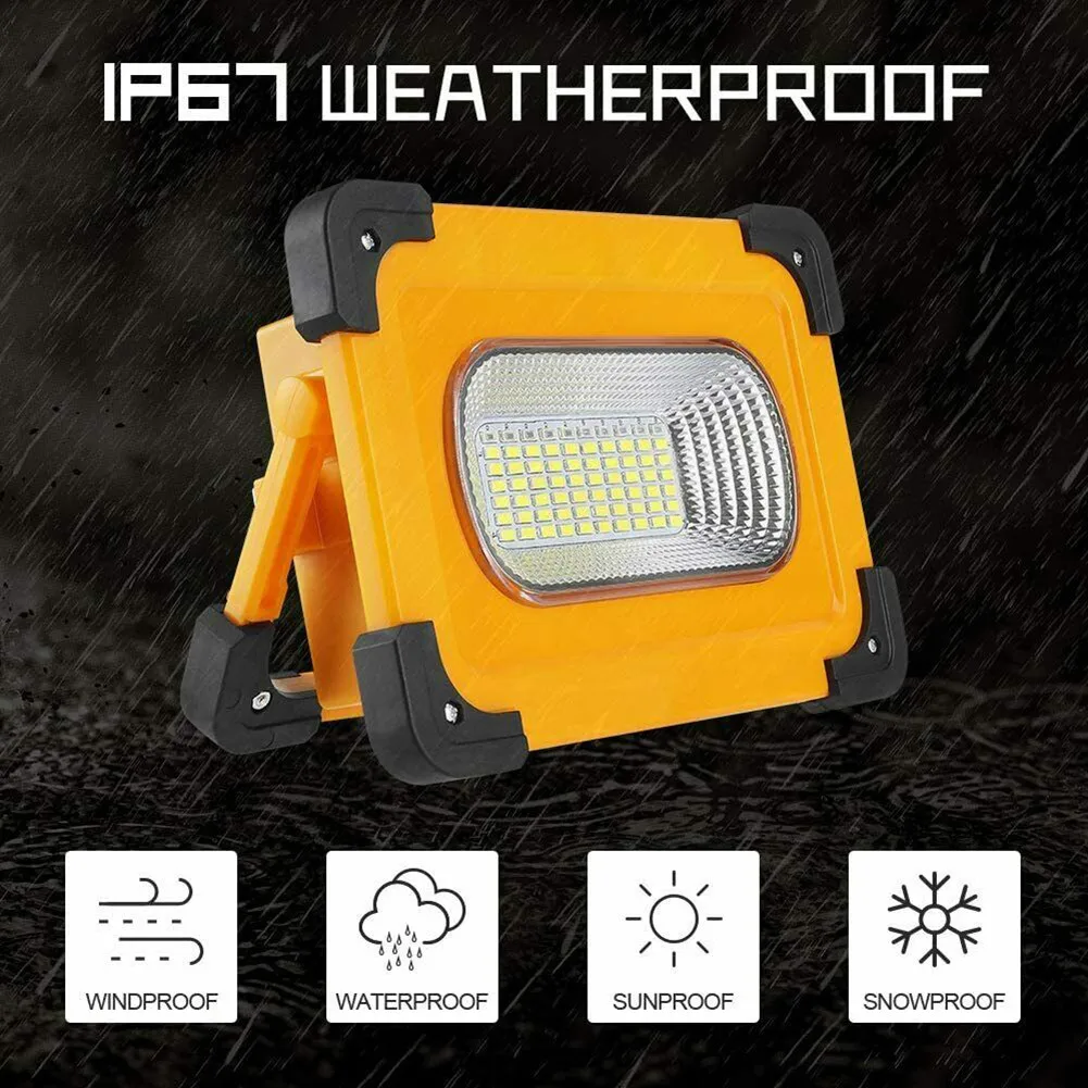 

Outdoor LED Work Light Rechargeable Solar COB LED Flashlight Camping Tent Lamp For Caution Light Camping Travel Equipment