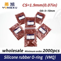 2000pcslot red silicon wholesale o ring siliconevmq 1 9mm thickness od5678910mm o ring seal rubber gasket ring washer