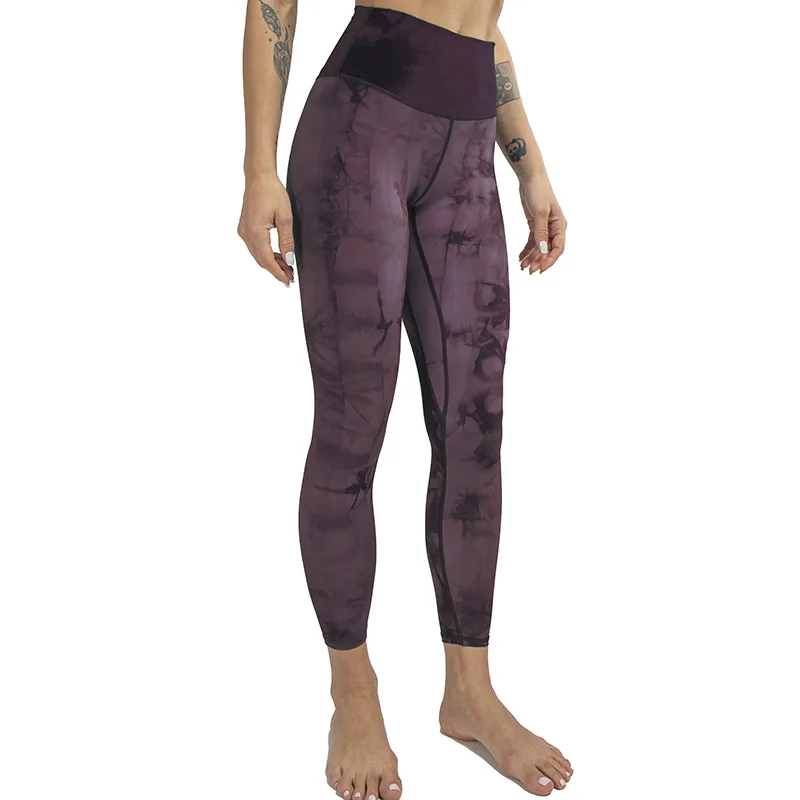 

Ink Printed Nylon Leggings Sport Women Fitness Trousers Sports Tights Anti-Sweat Sportswear Women High Waisted Gym Yoga Pants
