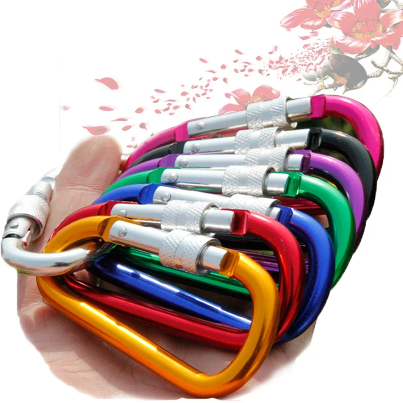 Открытый алюминиевый карабин Альпинизм безопасности d типа многофункциональная