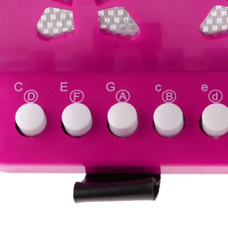 

7 Button Key Accordions Educational Toy Children Musical Instrument - Red Rose